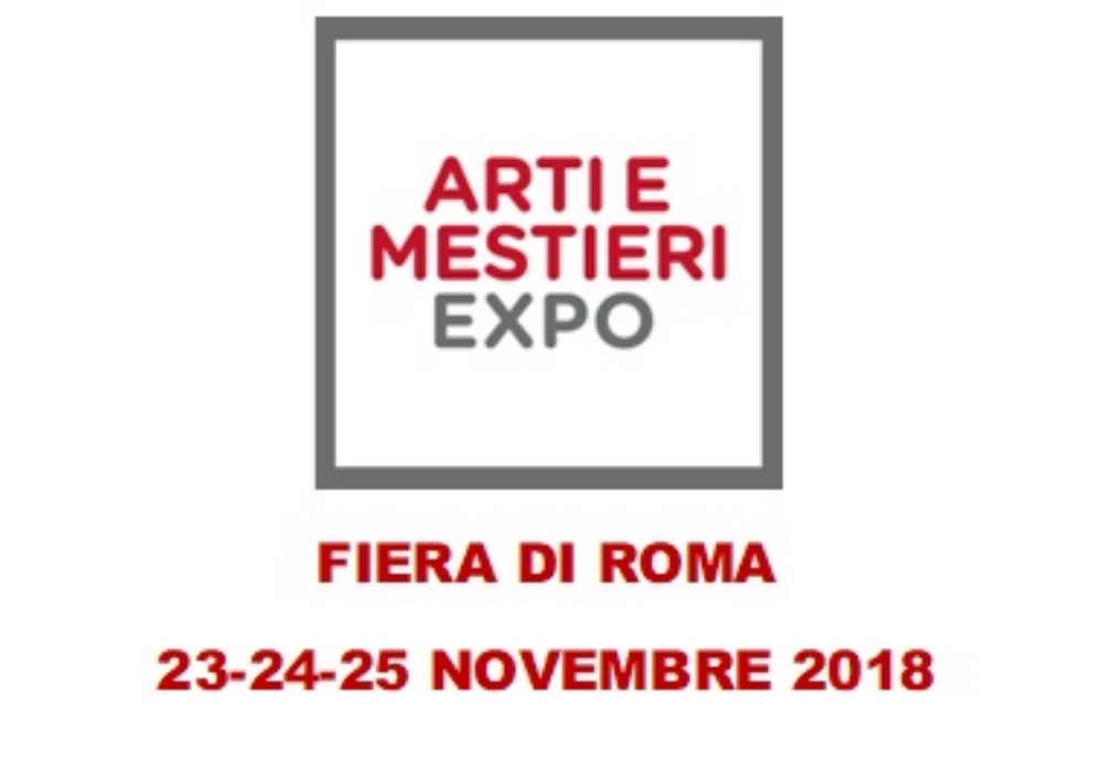 Logo Arti e Mestieri Expo, Fiera di Roma, 23-25 novembre 2018.