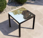 Tavolo in pietra lavica quadrato 70x70 cm Biarritz design moderno