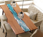 Tavolo in pietra lavica e legno linea Life Oceanside