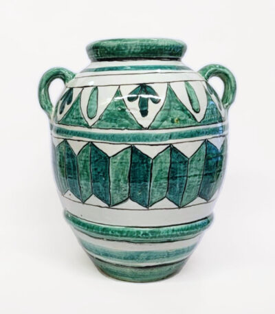 vaso in terracotta decorata maiolica Ficola Deruta 9
