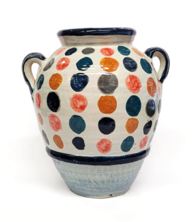 vaso in terracotta decorata maiolica Ficola Deruta 17