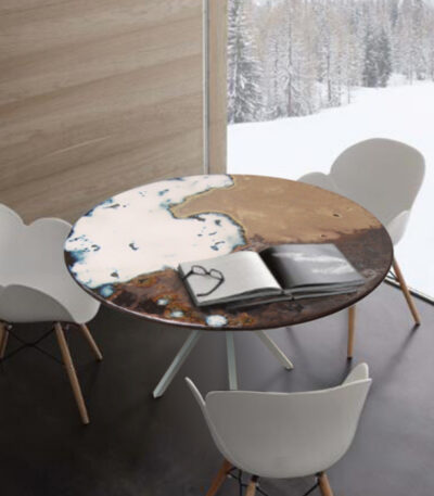 Tavolo in pietra lavica rotondo Ø80 cm Biarritz