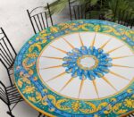 Tavolo in pietra lavica rotondo Ø160 cm Leonardo